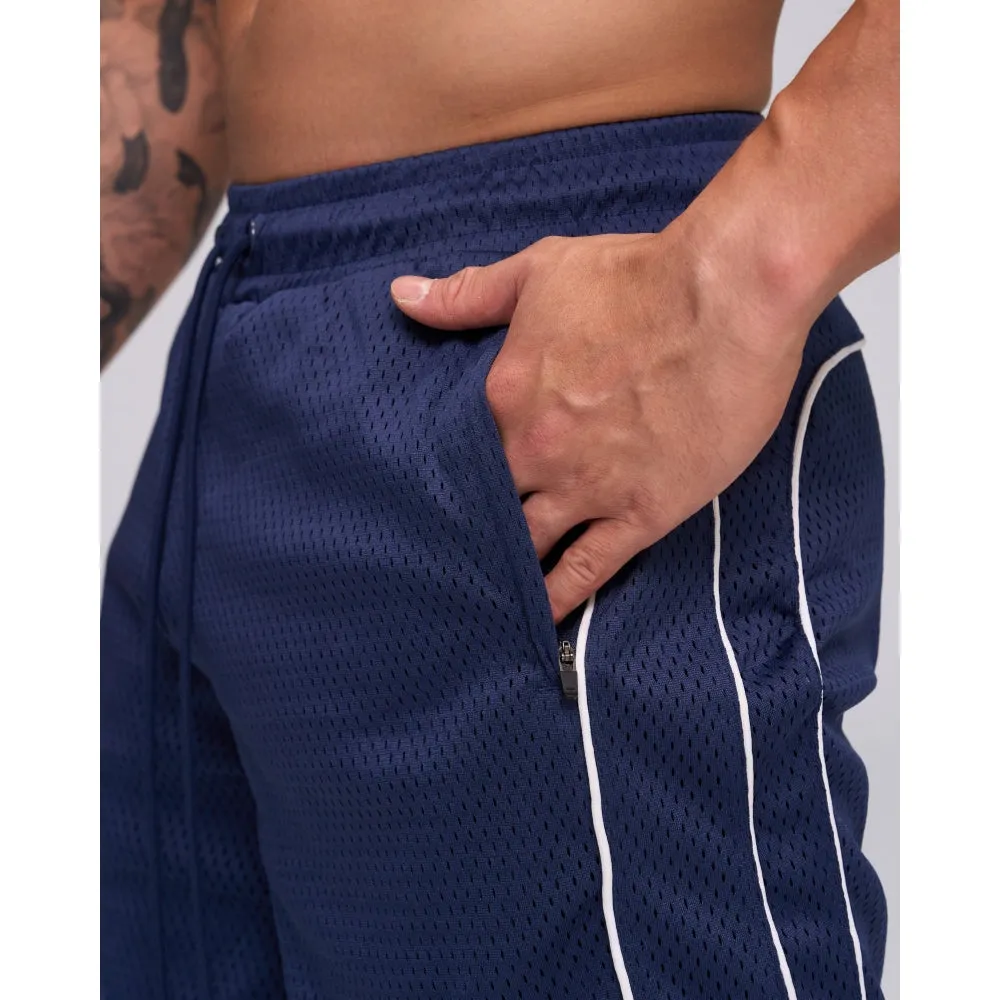 TEAMJOINED JOINED D-MESH PIPING SHORTS-DARK BLUE