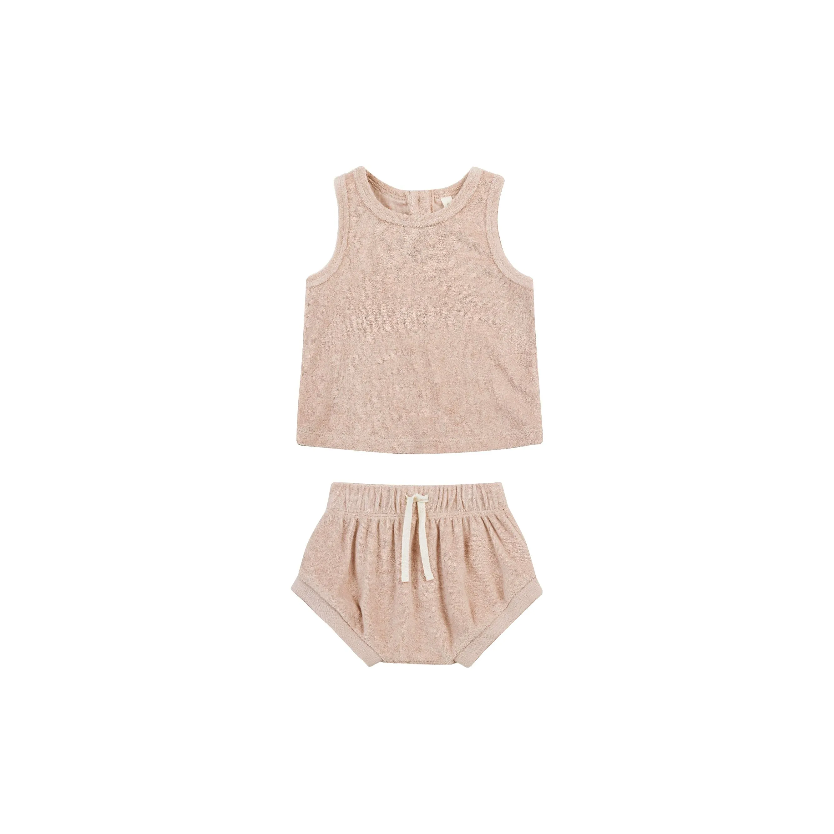 terry tank   short set || blush