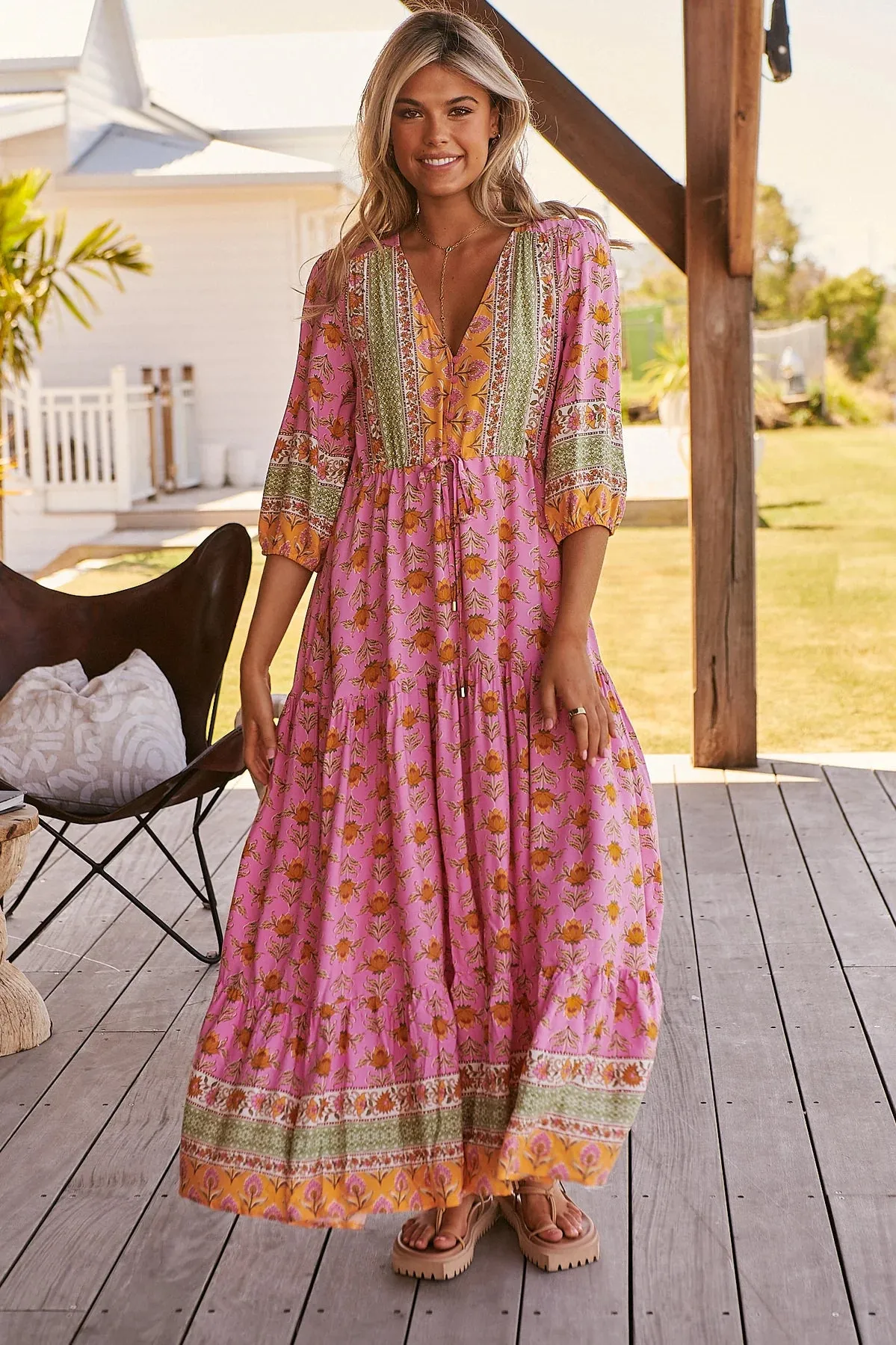 Tessa Maxi Dress Blushing Meadow Print