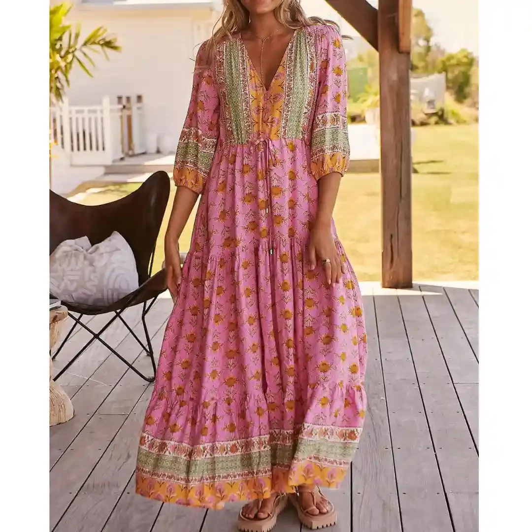 Tessa Maxi Dress Blushing Meadow Print