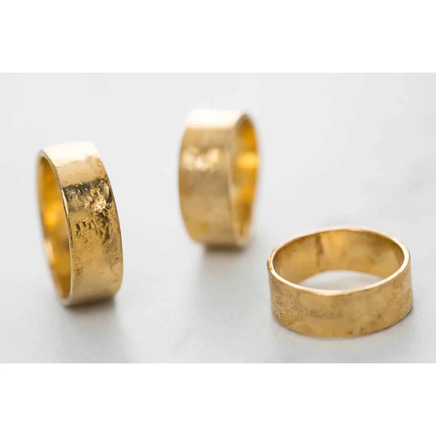 Textured Yellow Gold Band 7mm