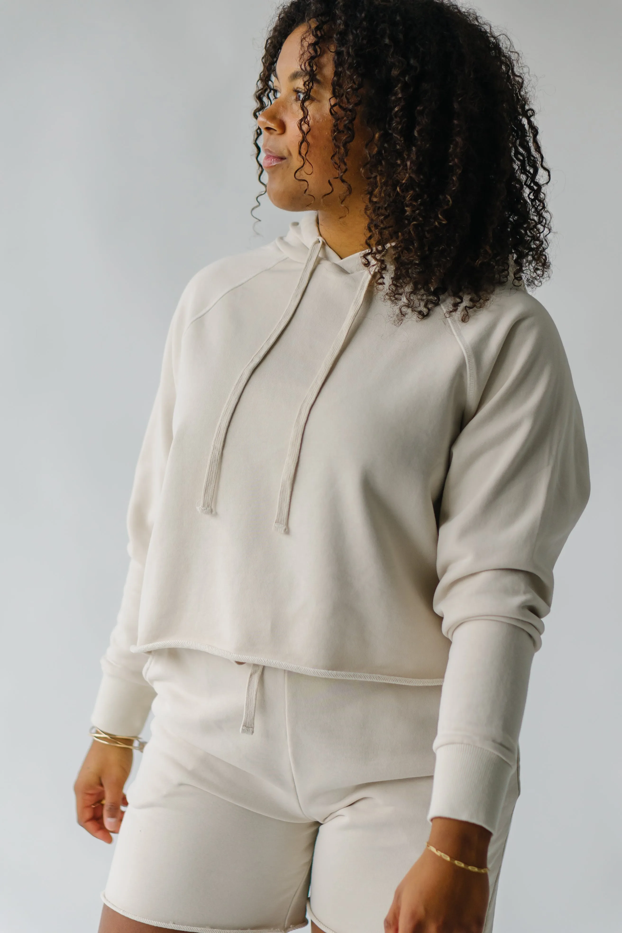 The Hansel Cropped Hoodie in Bone