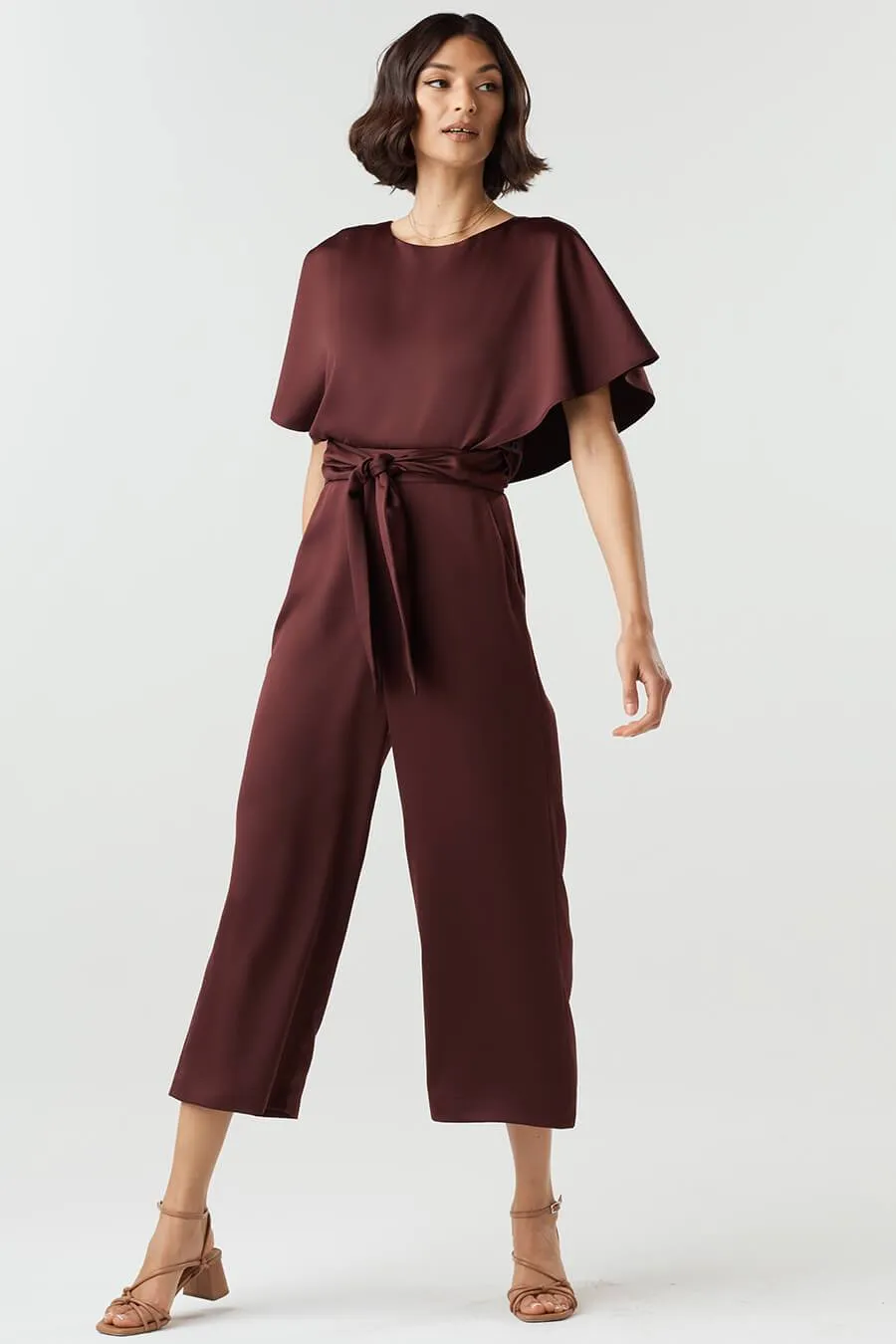 The Satin Cape Jumpsuit