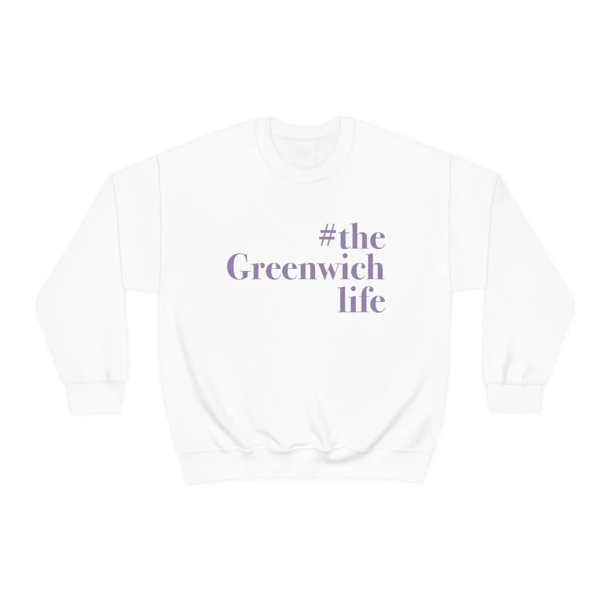 #thegreenwichlife Unisex Heavy Blend™ Crewneck Sweatshirt (purple print)