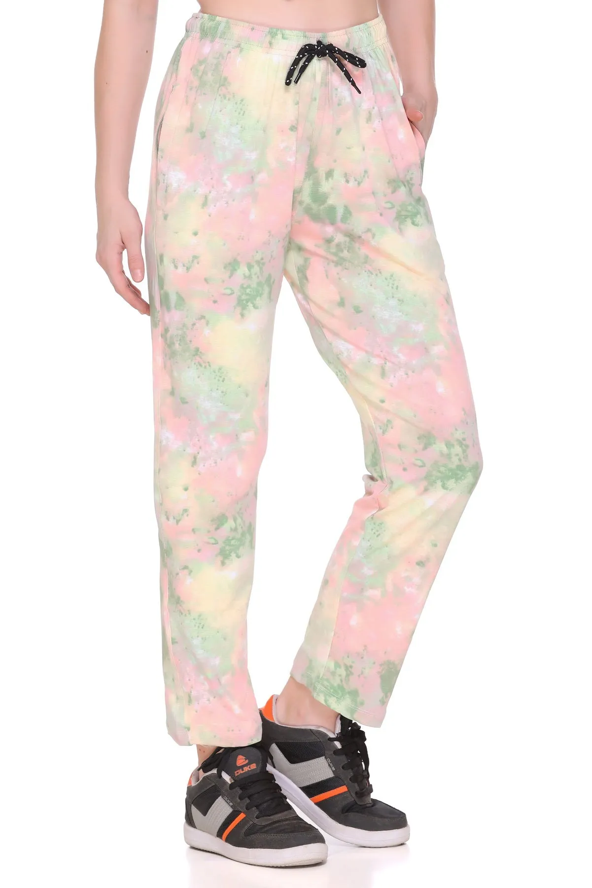 Tie-Dye Night Pajamas For Women - Green & Pink