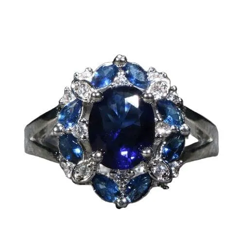 Trendy Design Ruby Aquamarine Sapphire Ring - 925 Sterling Silver