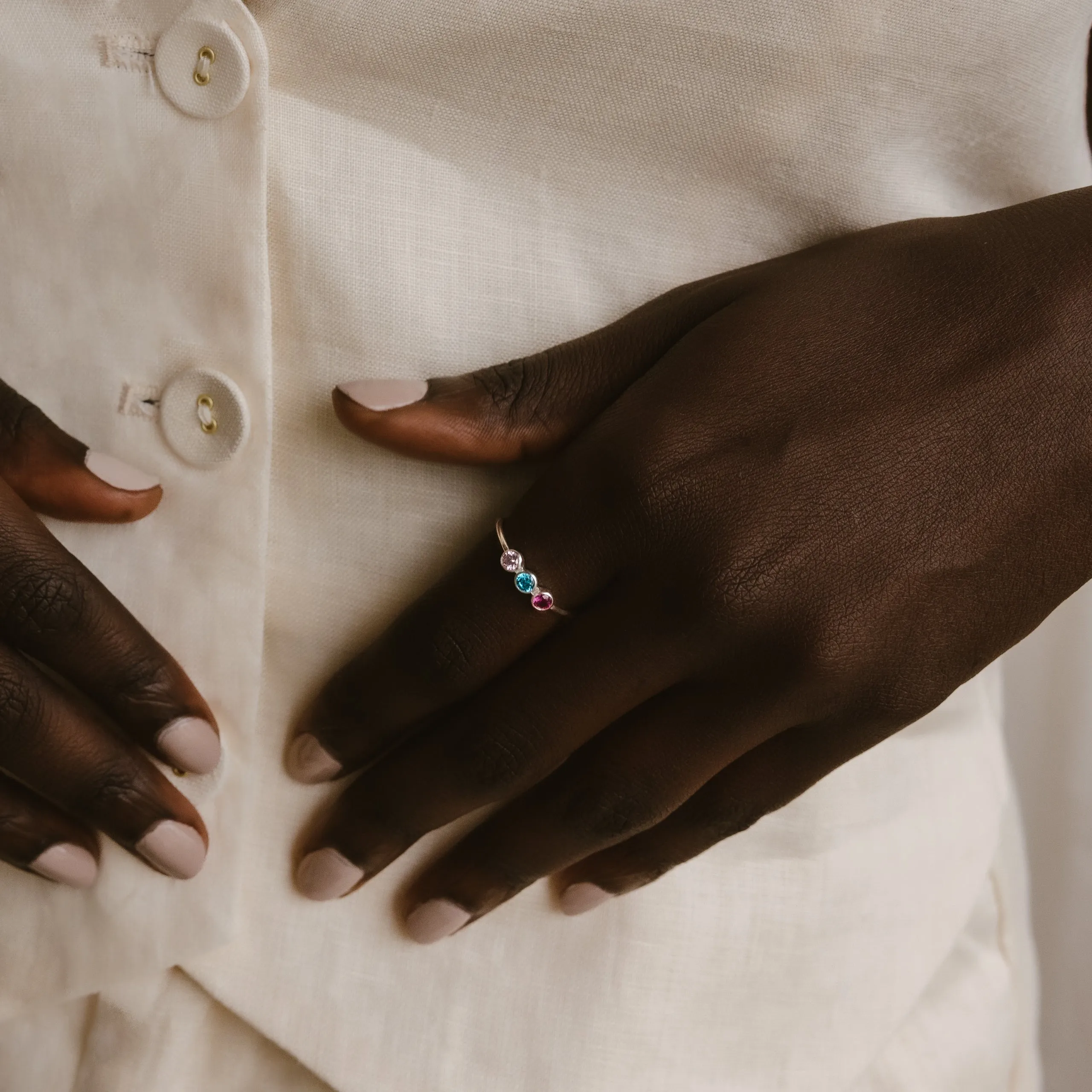 Triple Birthstone Ring