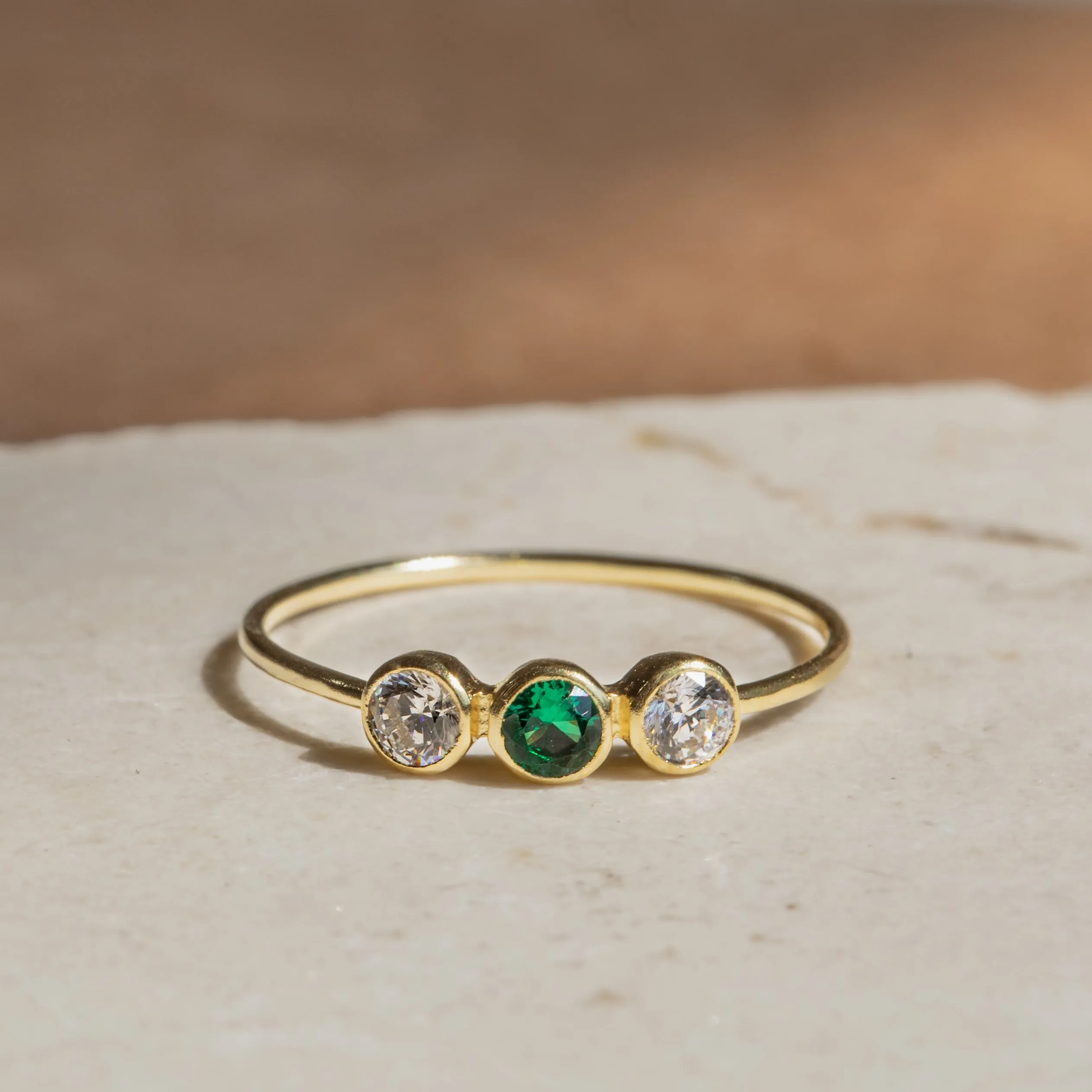 Triple Birthstone Ring