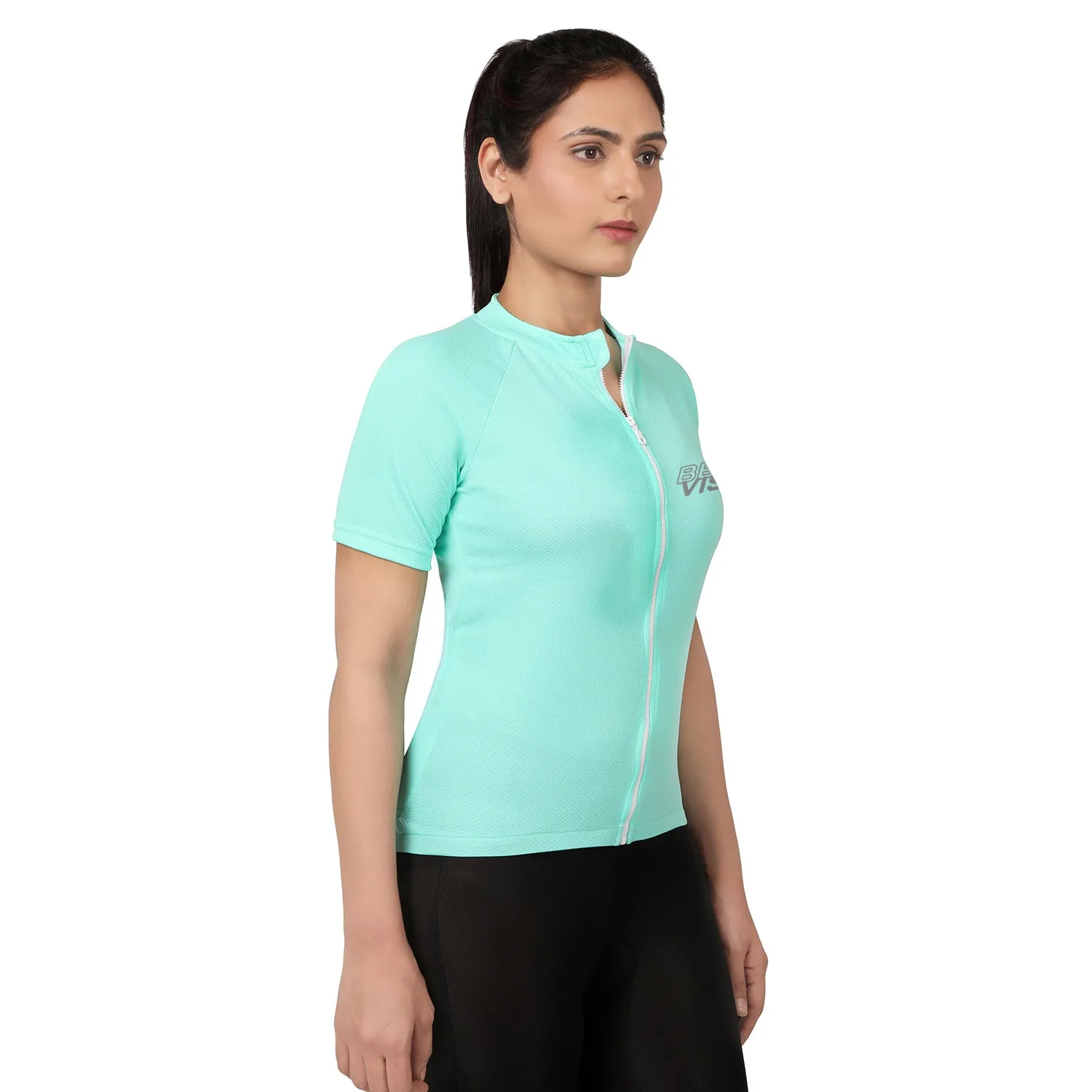 Triquip BeVisible Cycling Jersey Women Half Sleeves - Sea Green