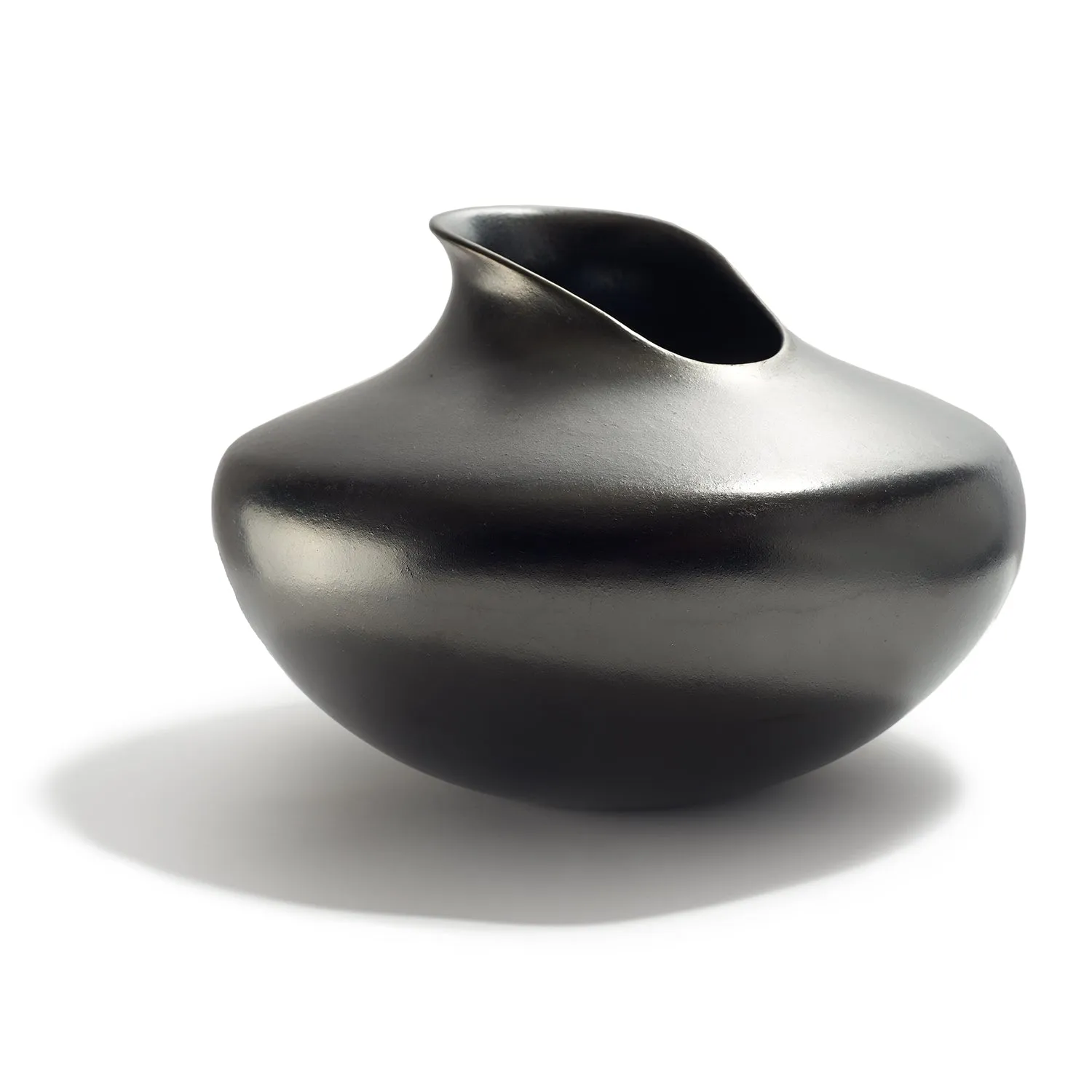 Undulated Gun Metal Gray Jar