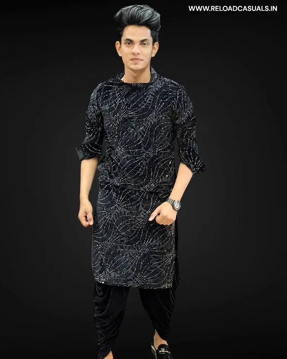 Unique Diamond Designer Work Kurta & Pyjama - Combo