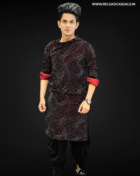 Unique Diamond Designer Work Kurta & Pyjama - Combo