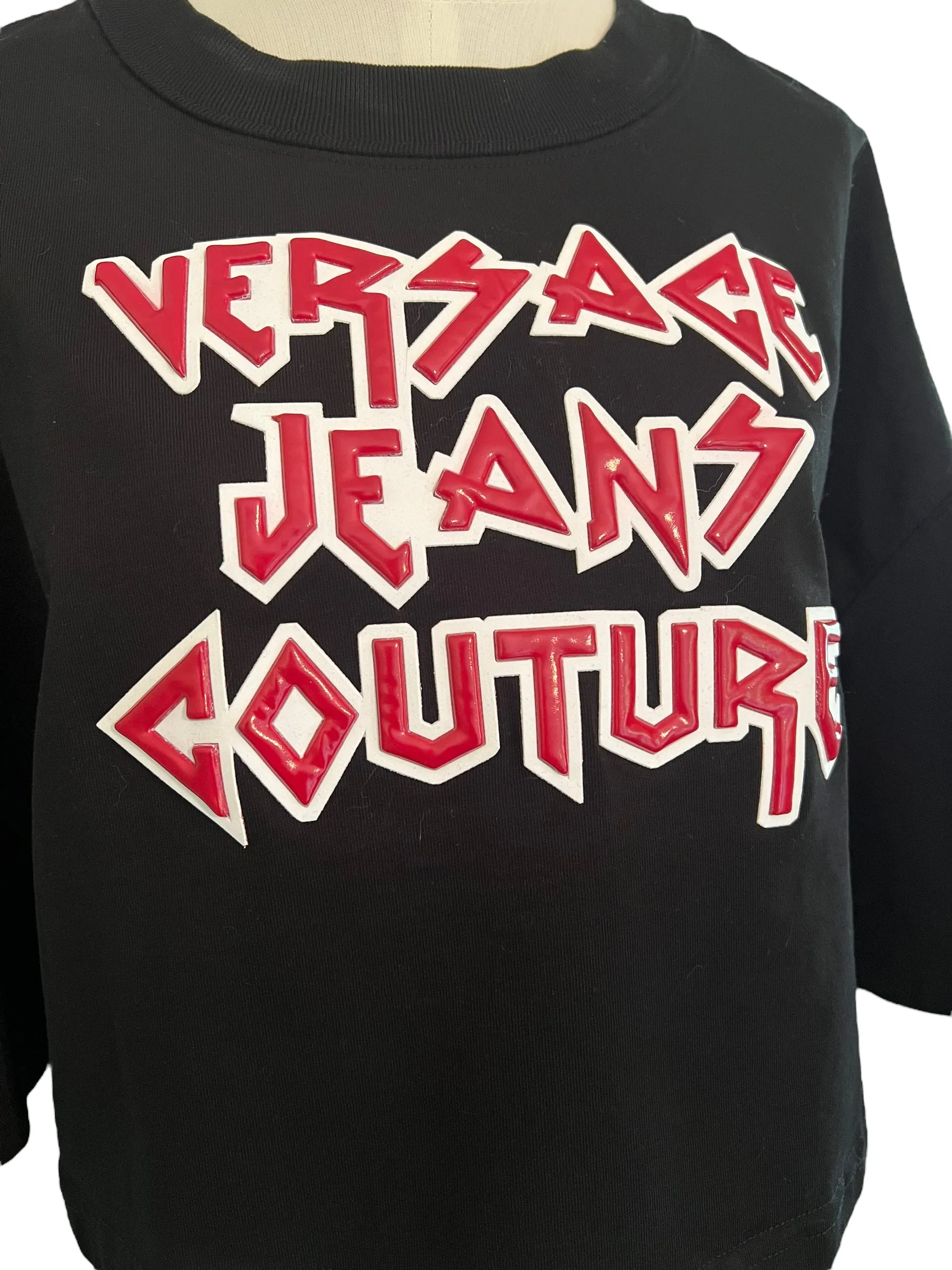 Versace Jeans Couture Black Size 10 Logo Crop Top