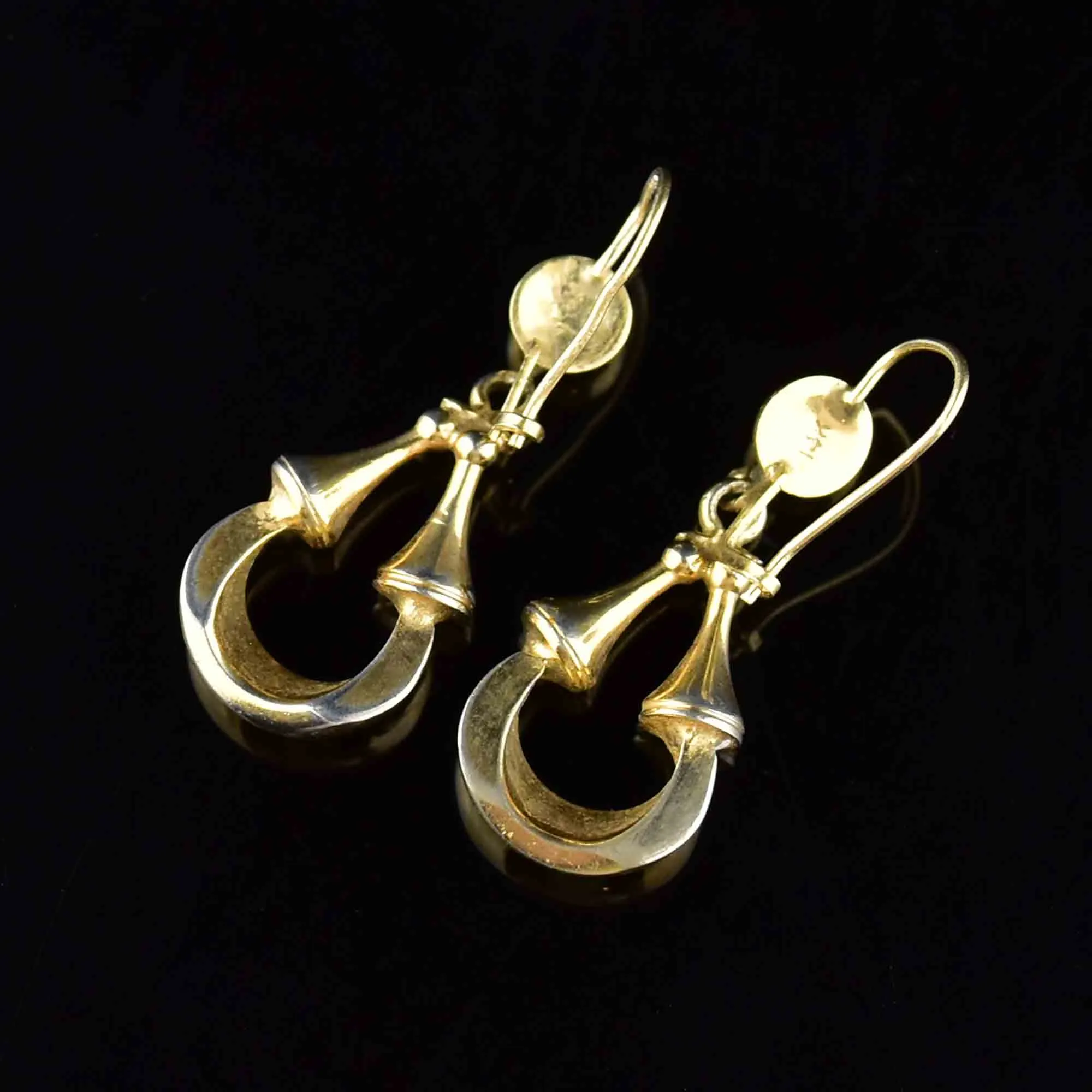 Vintage 14K Gold Wire Door Knocker Earrings