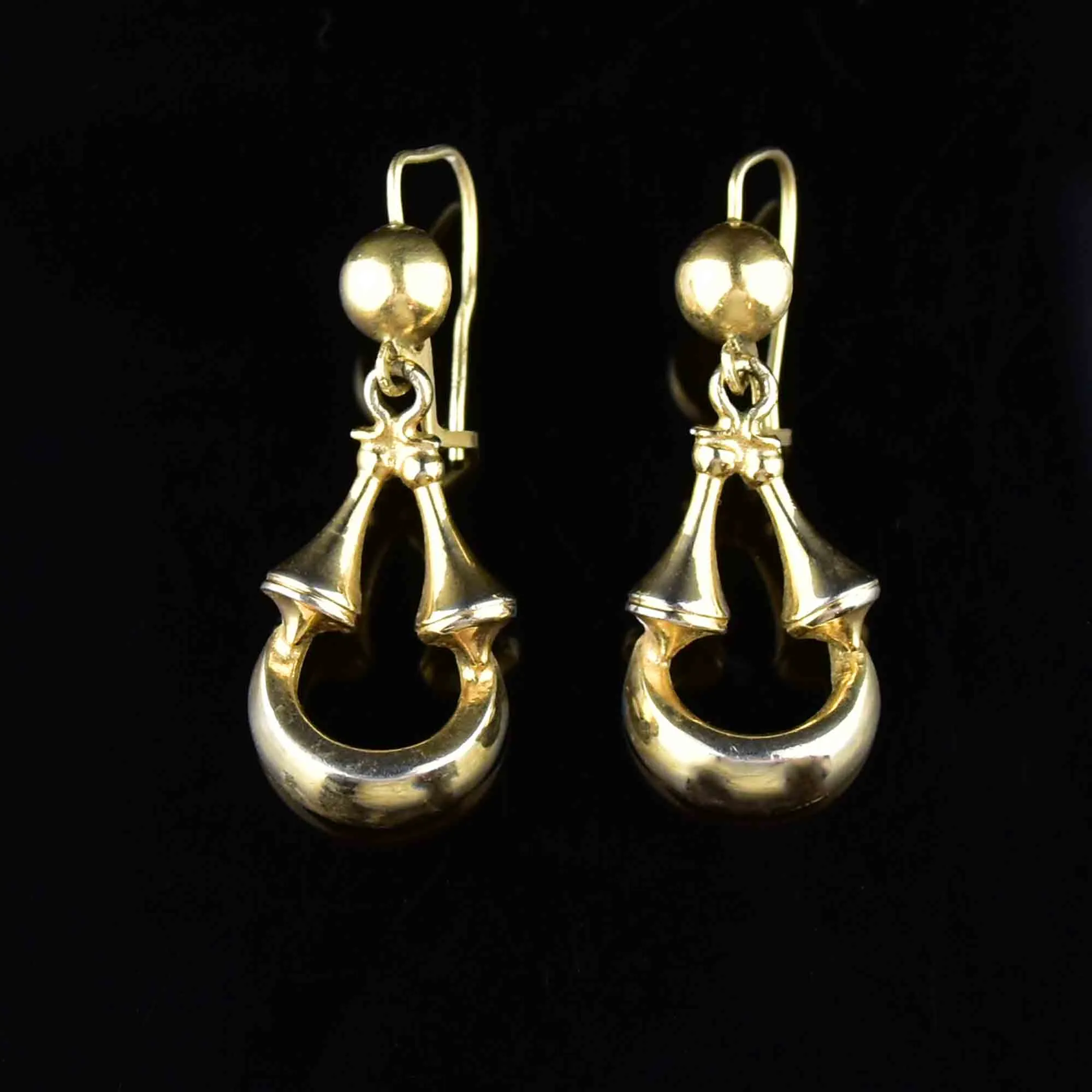 Vintage 14K Gold Wire Door Knocker Earrings