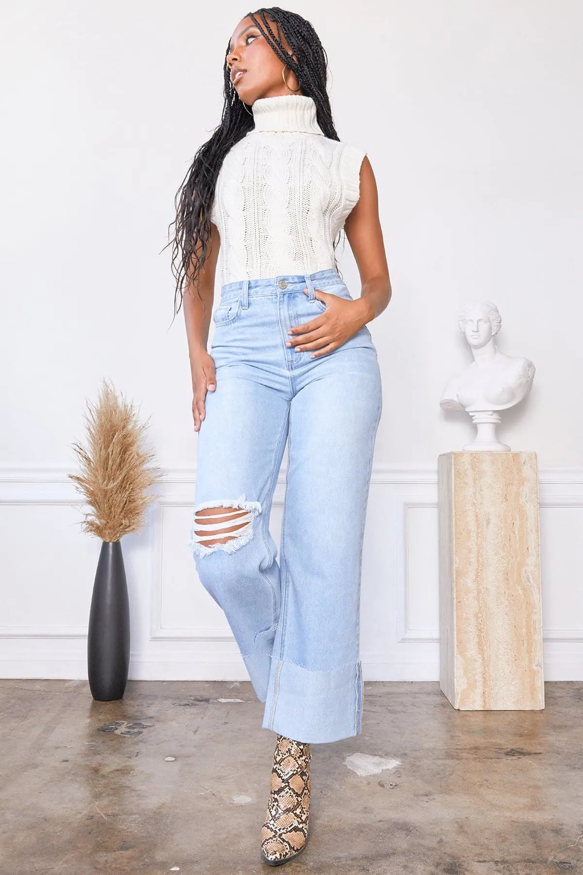 Women's Dixie Wide Leg Jeans-Sale