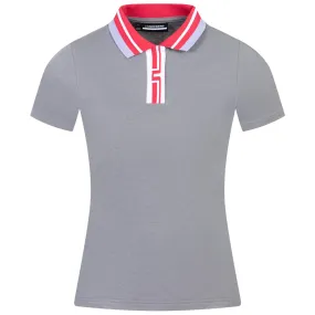 Womens Ivy Polo Salt And Pepper Grey Melange - AW23